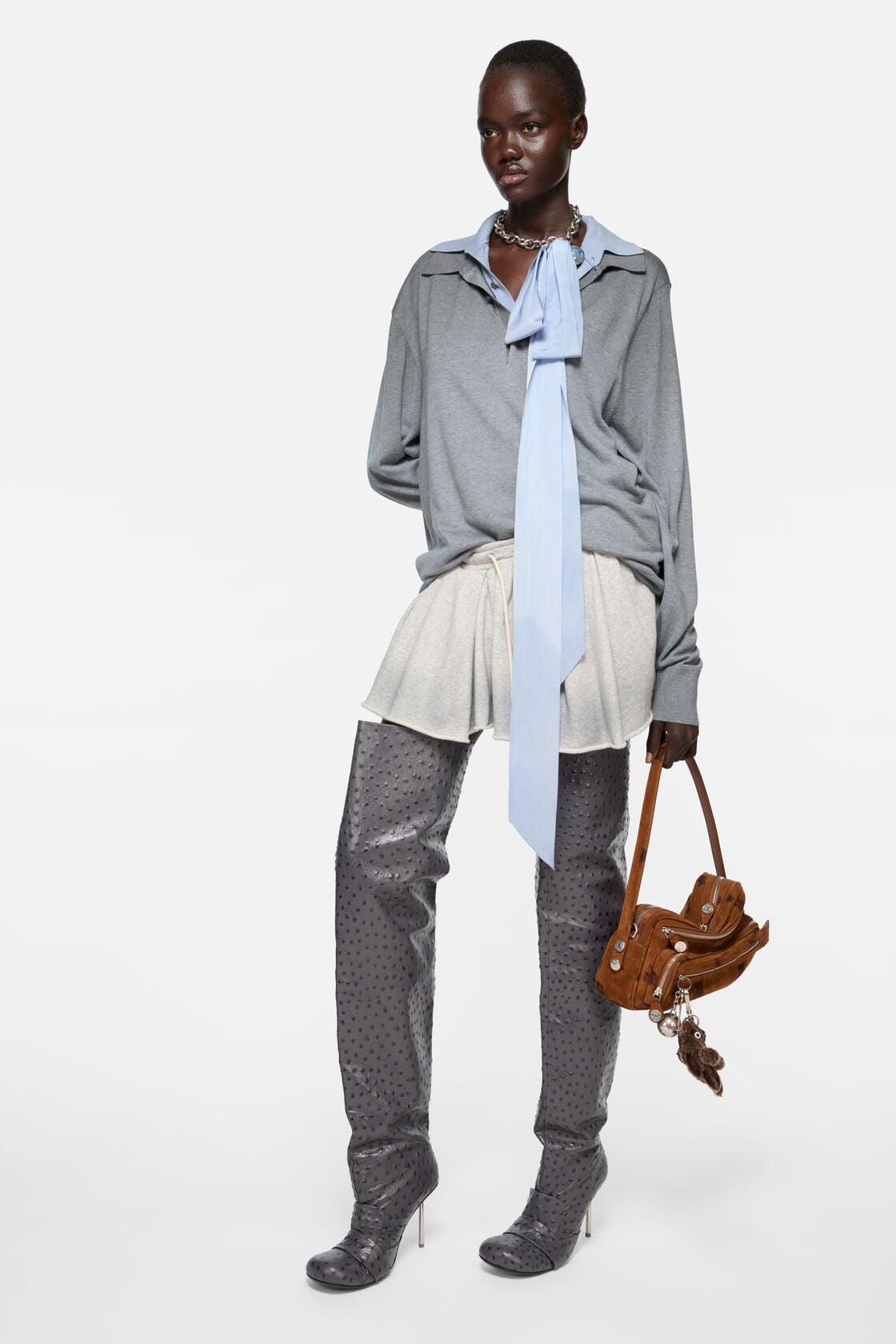 Layered Silk Polo Knit
