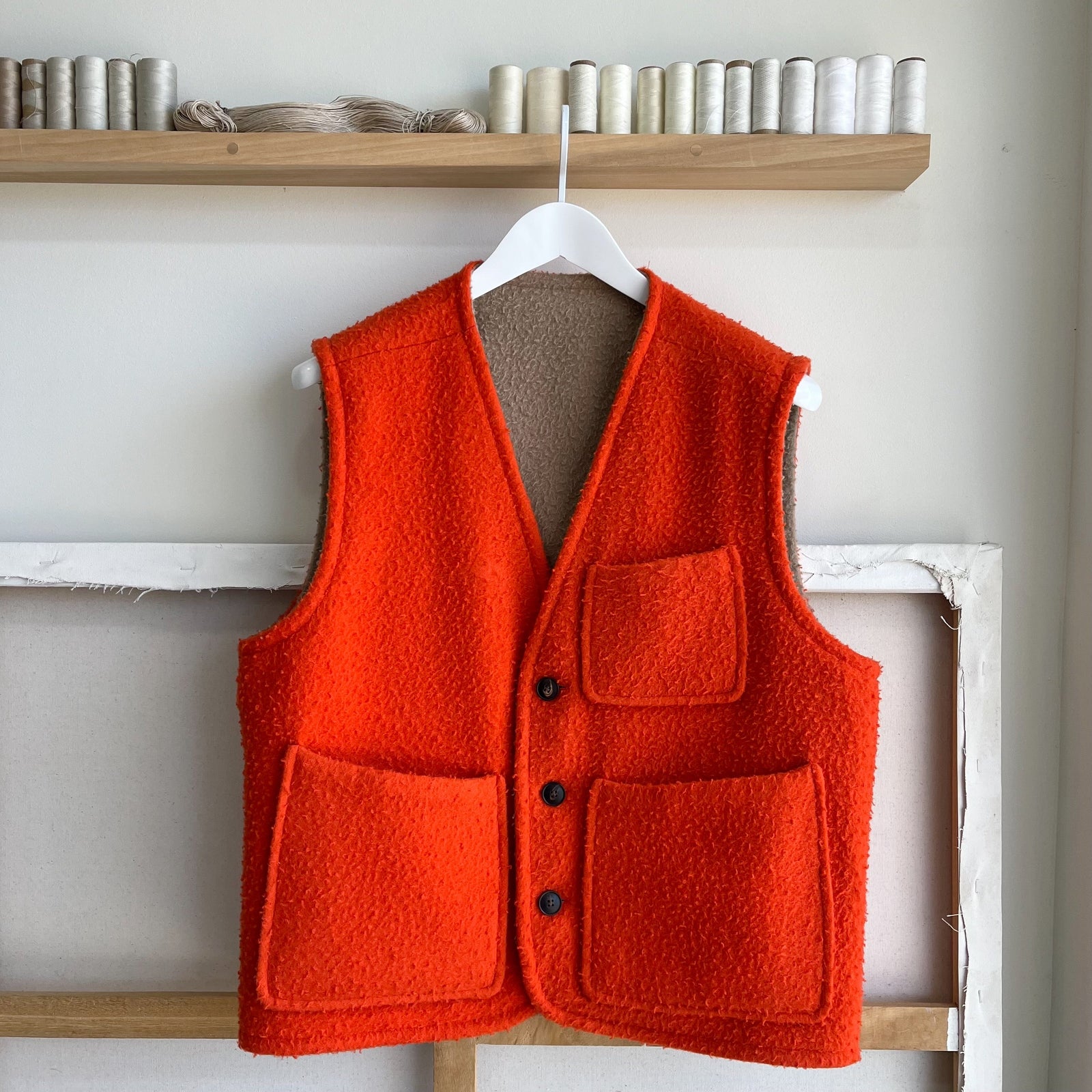 Light Camel Blaze Reversible Casentino Wool Vest