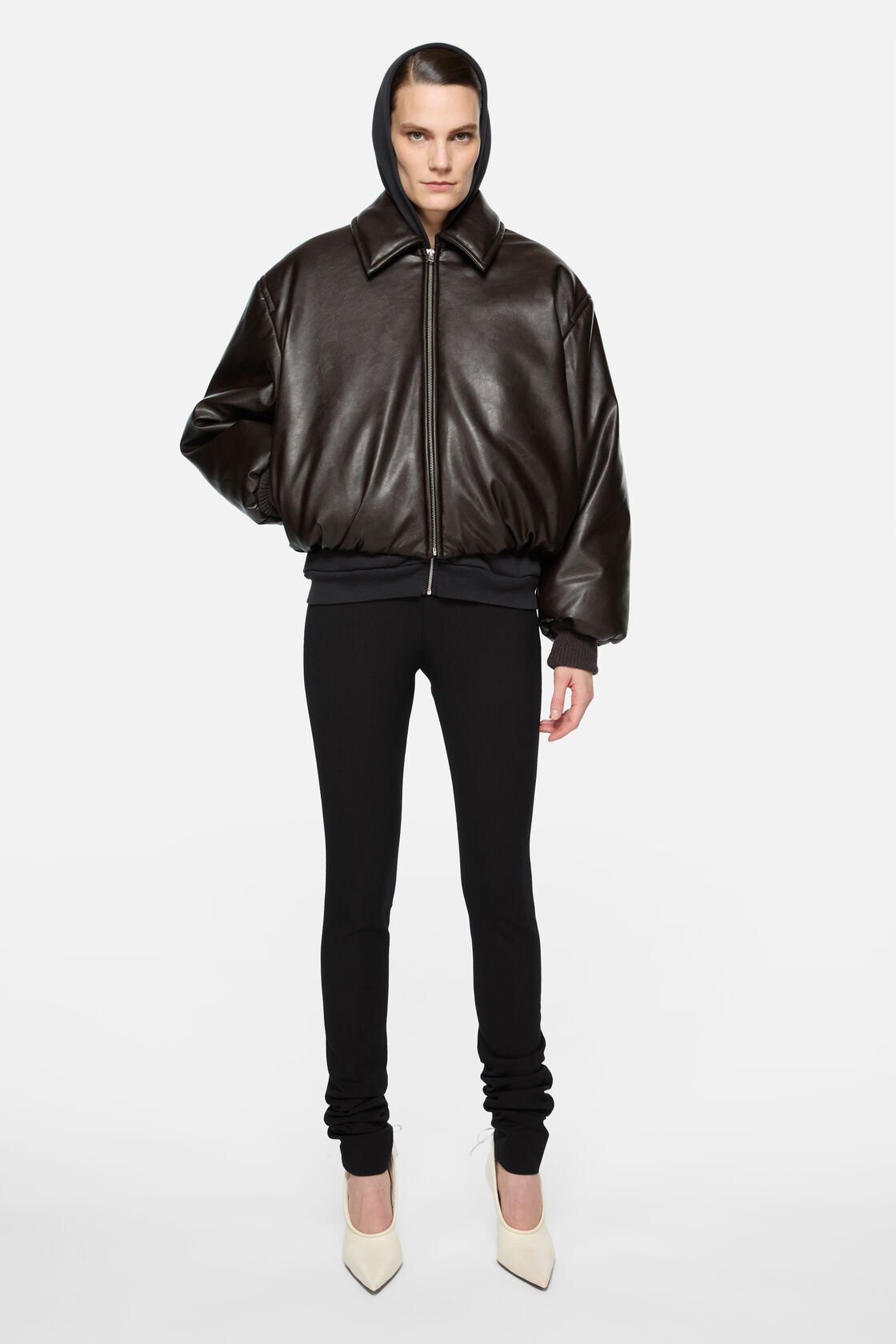 Coated bomber jacket