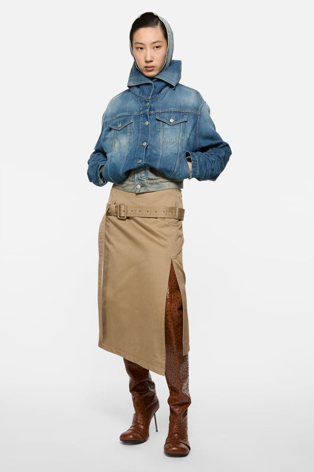 Crinkled denim jacket