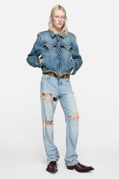 Wavy denim jacket