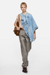 Distressed denim jacket