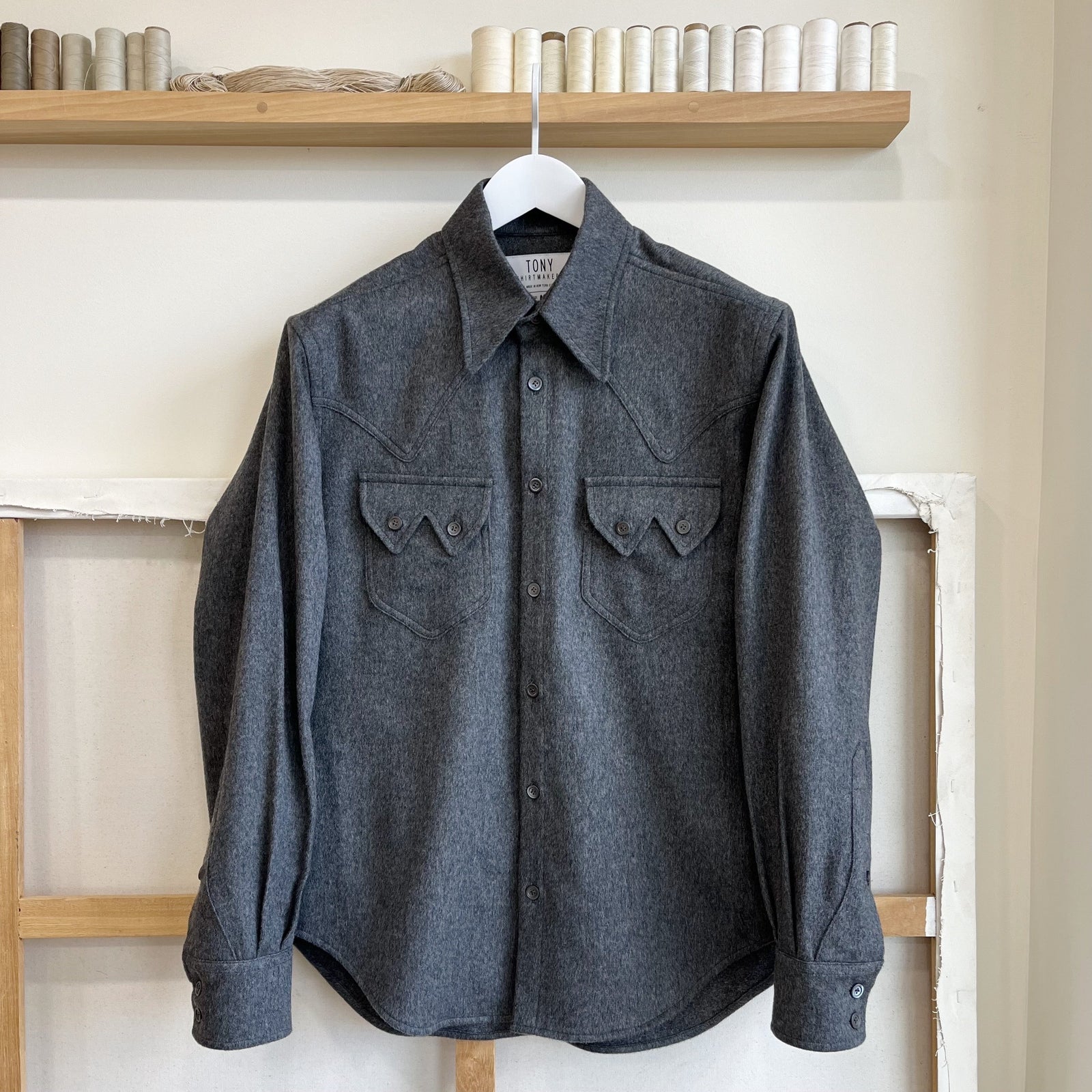 Deadstock Cashmere Sawtooth Western Shirt