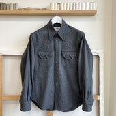Deadstock Charcoal Cashmere Sawtooth Western Shirt