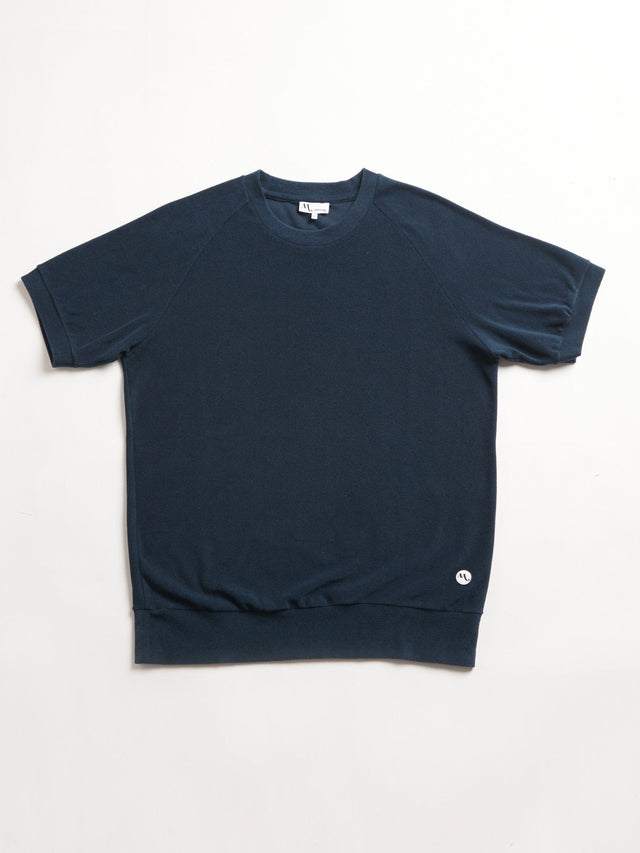 AAGAMENNONE TEAL GREEN TERRY COTTON T-SHIRT