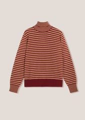 AAITOR BURGUNDY WOOL STRIPED TURTLENECK