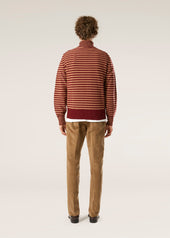 AAITOR BURGUNDY WOOL STRIPED TURTLENECK