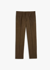 AALGHERO STRAIGHT-LEG PLEATED MOLESKIN TROUSERS