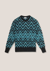 AAMBROSIA SHETLAND WOOL ZIG-ZAG SWEATER
