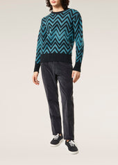 AAMBROSIA SHETLAND WOOL ZIG-ZAG SWEATER