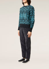 AAMBROSIA SHETLAND WOOL ZIG-ZAG SWEATER