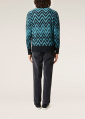 AAMBROSIA SHETLAND WOOL ZIG-ZAG SWEATER
