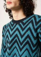 AAMBROSIA SHETLAND WOOL ZIG-ZAG SWEATER