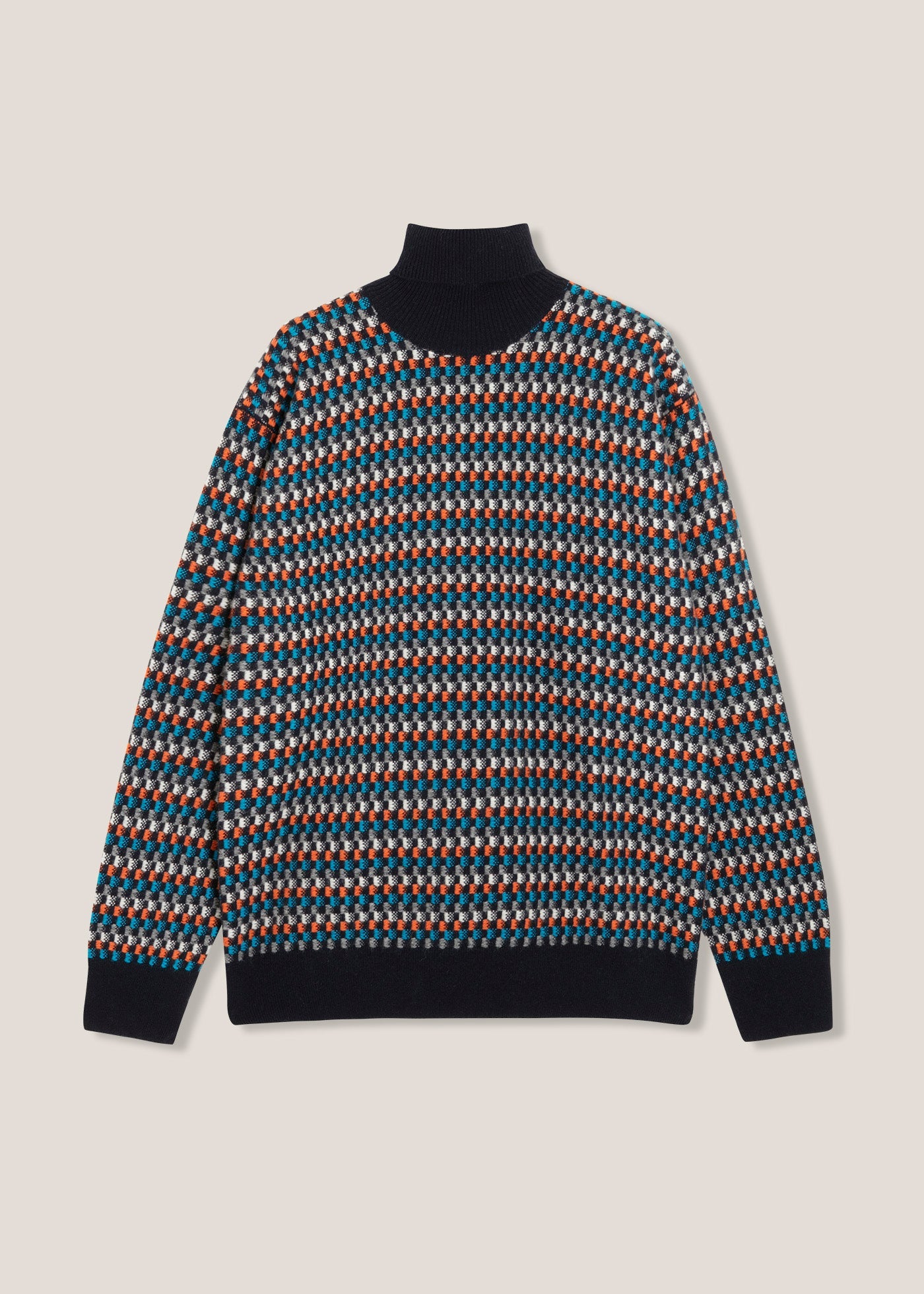AAMINTORE WOOL TURTLENECK WITH GEOMETRIC PATTERN