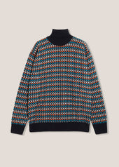 AAMINTORE WOOL TURTLENECK WITH GEOMETRIC PATTERN