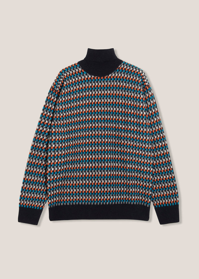 AAMINTORE WOOL TURTLENECK WITH GEOMETRIC PATTERN