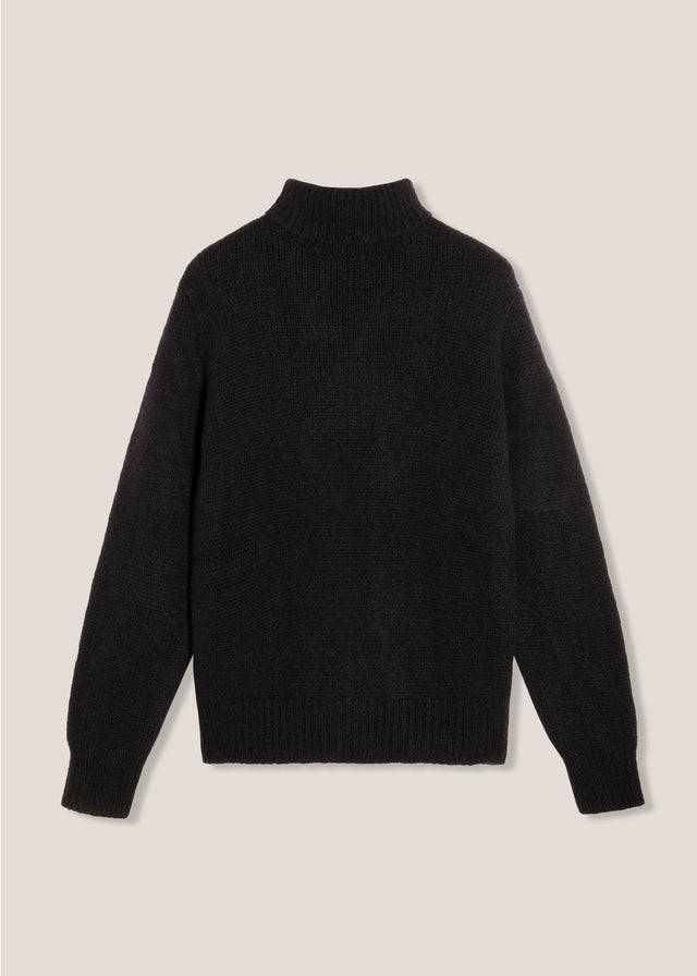 AAMINTORE NAVY BLUE WOOL TURTLENECK