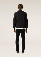 AAMINTORE NAVY BLUE WOOL TURTLENECK