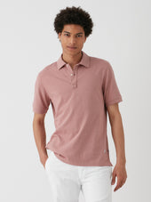 AANDAU POWDER PINK COTTON POLO SHIRT