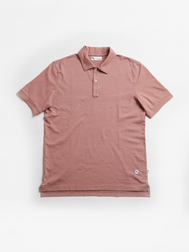 AANDAU POWDER PINK COTTON POLO SHIRT