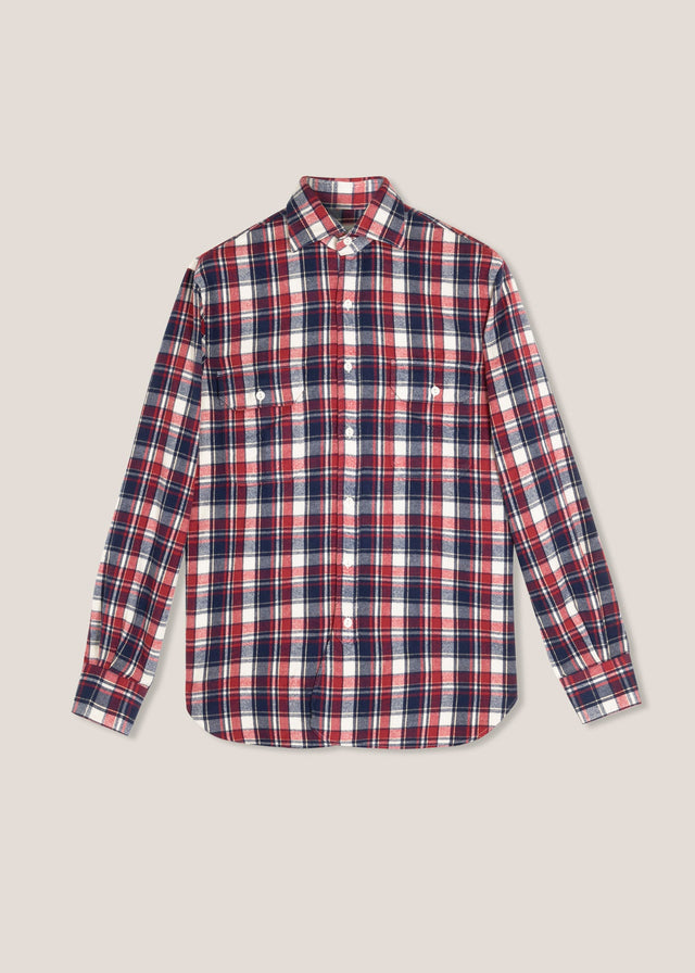 AANTERO RED FLANNEL CHECKED SHIRT