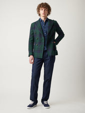AARADEO TARTAN DOUBLE-BREASTED JACKET