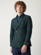 AARADEO TARTAN DOUBLE-BREASTED JACKET
