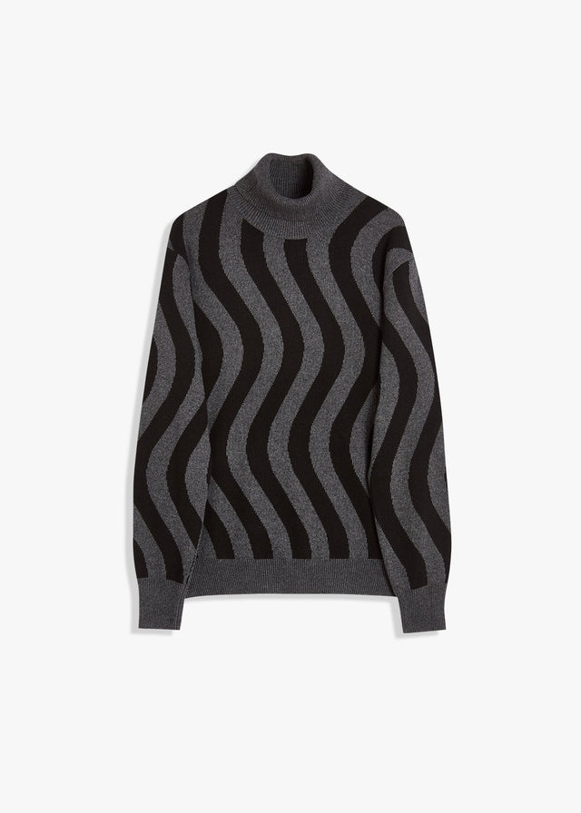 AARCO JACQUARD WOOL TURTLENECK