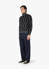 AARCO JACQUARD WOOL TURTLENECK
