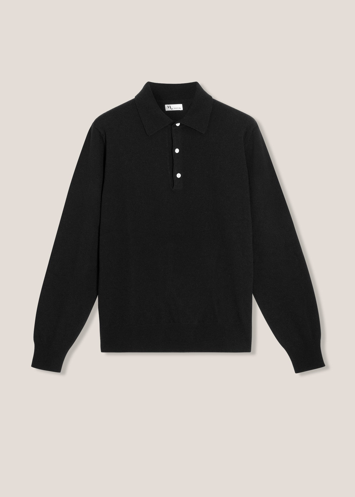AARIC NAVY WOOL POLO SHIRT