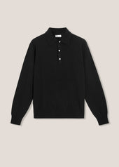 AARIC NAVY WOOL POLO SHIRT