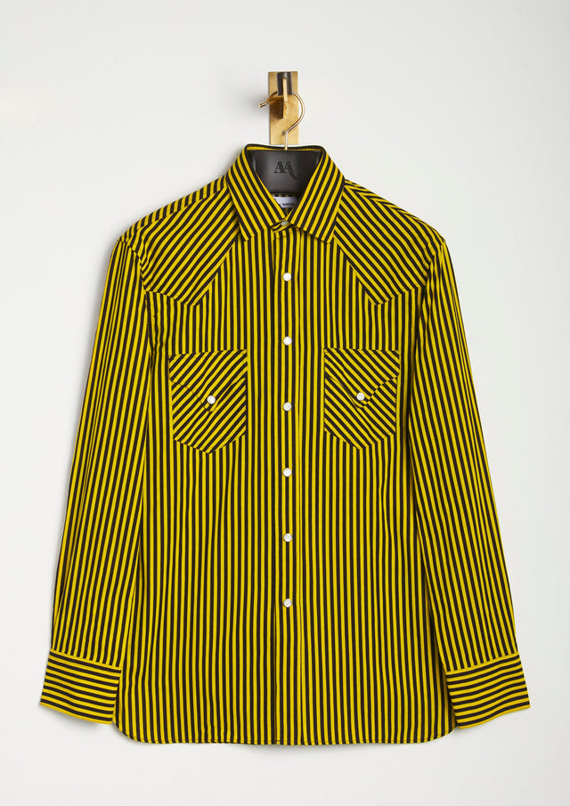 AARIOSTO VERTICAL STRIPED WESTERN SHIRT