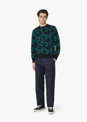 AAVELLINO JACUQARD WOOL CREWNECK