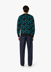 AAVELLINO JACUQARD WOOL CREWNECK