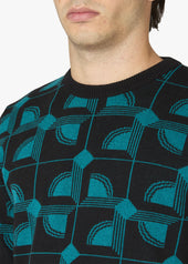 AAVELLINO JACUQARD WOOL CREWNECK