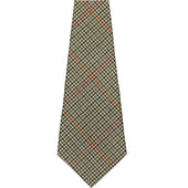 Abraham Moon Houndstooth Bespoke Wool Tie Green