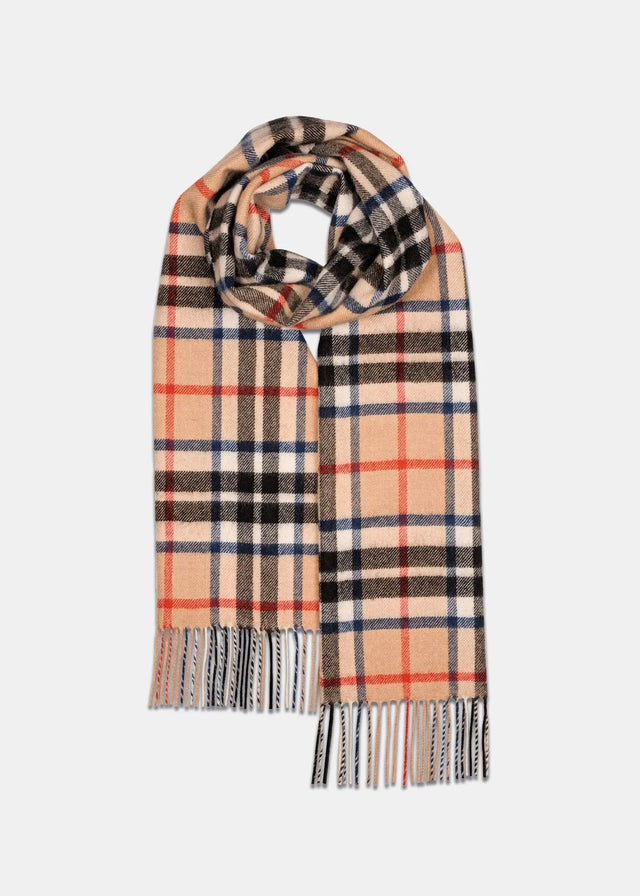 Unisex Oversized Lambswool Scarf Thomson Camel