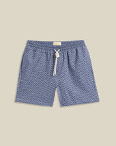 ABSTRACT TILE SHORTS - BLUE