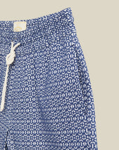 ABSTRACT TILE SHORTS - BLUE