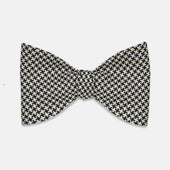 Fine Puppytooth Monochrome Silk Bow Tie