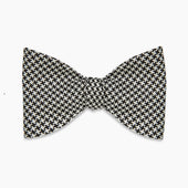 Fine Puppytooth Monochrome Silk Bow Tie