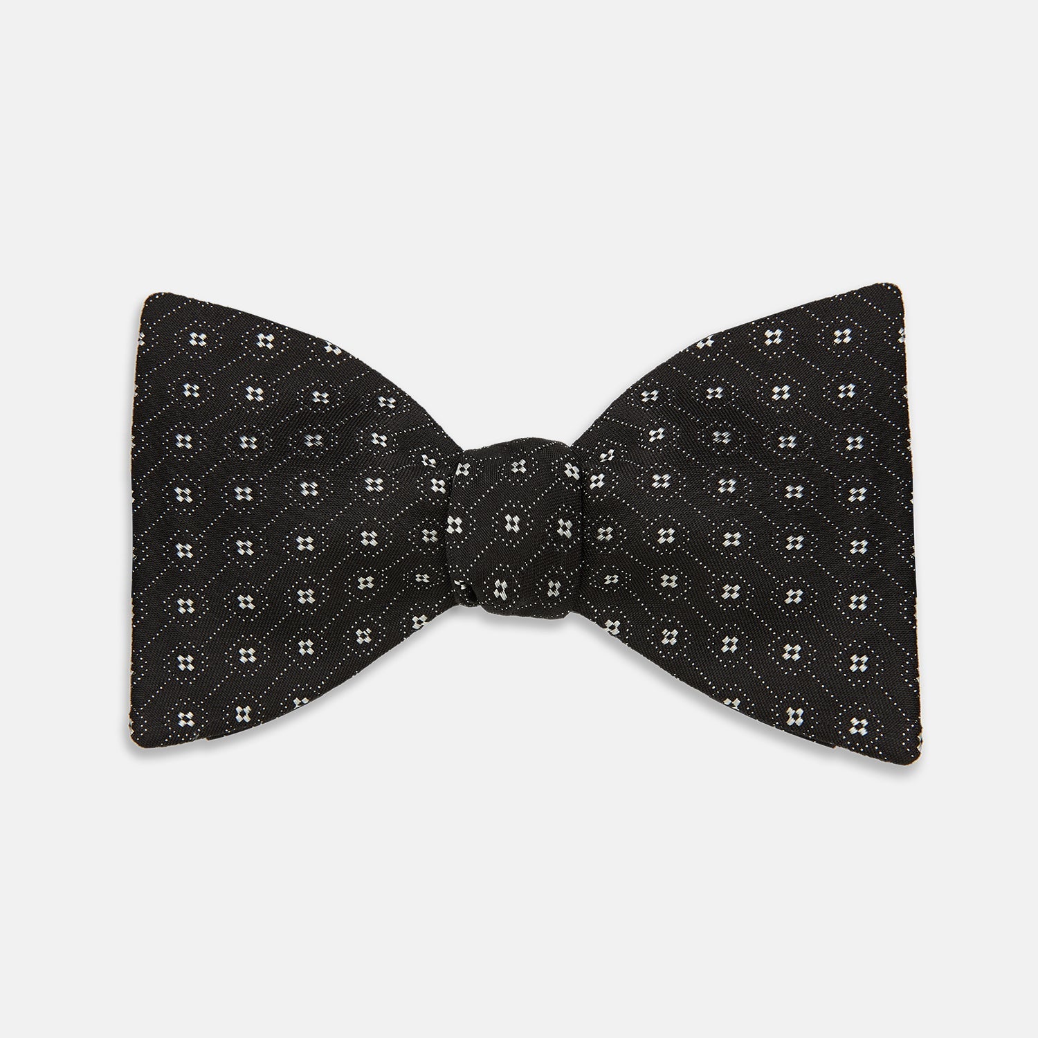 Floral Piqué Monochrome Silk Bow Tie