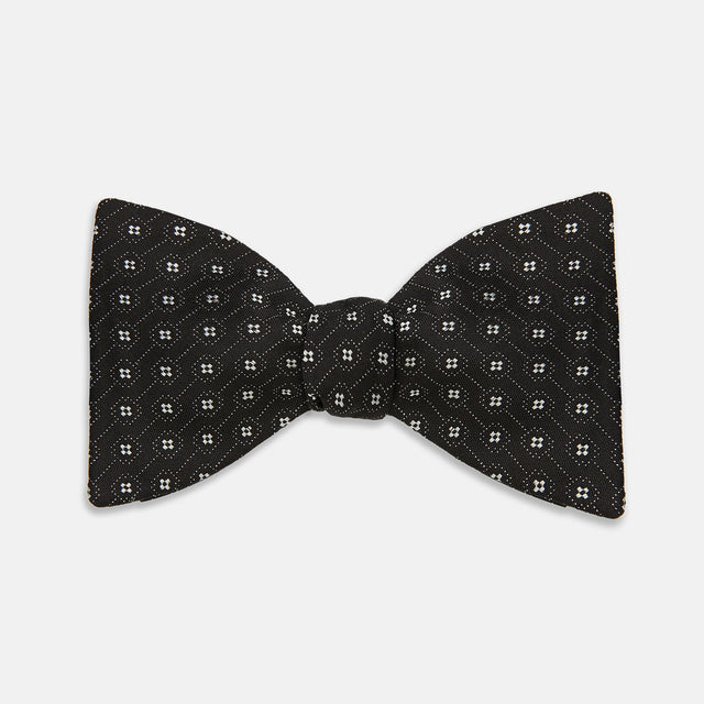 Floral Piqué Monochrome Silk Bow Tie