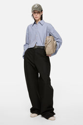 Cropped Pinstripe Button Up