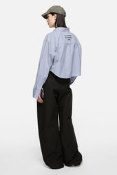 Cropped Pinstripe Button Up