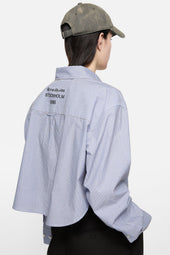 Cropped Pinstripe Button Up