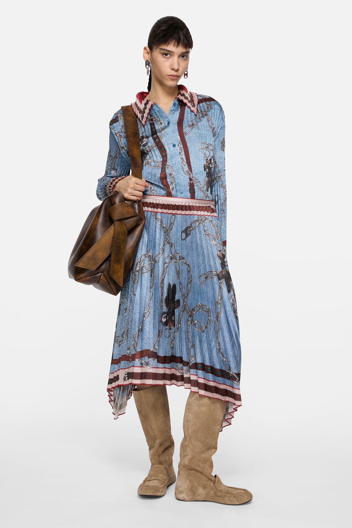 Pleated Button Up
