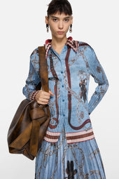 Pleated Button Up