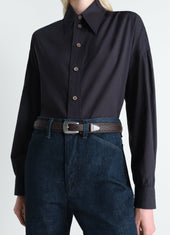 Minimal Western Belt In Leather