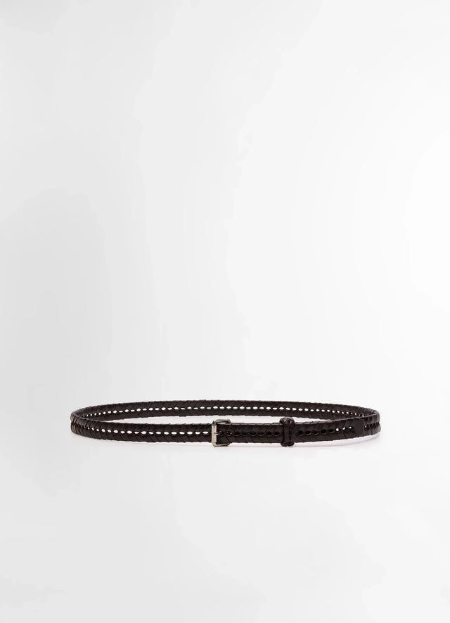 BRAIDED BELT 20MM IN LEATHER